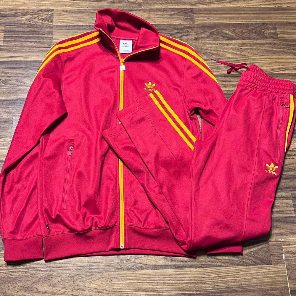 Adidas Track Suit Originals Beckenbauer Track Suit Red and Yellow SIZE SMALL
